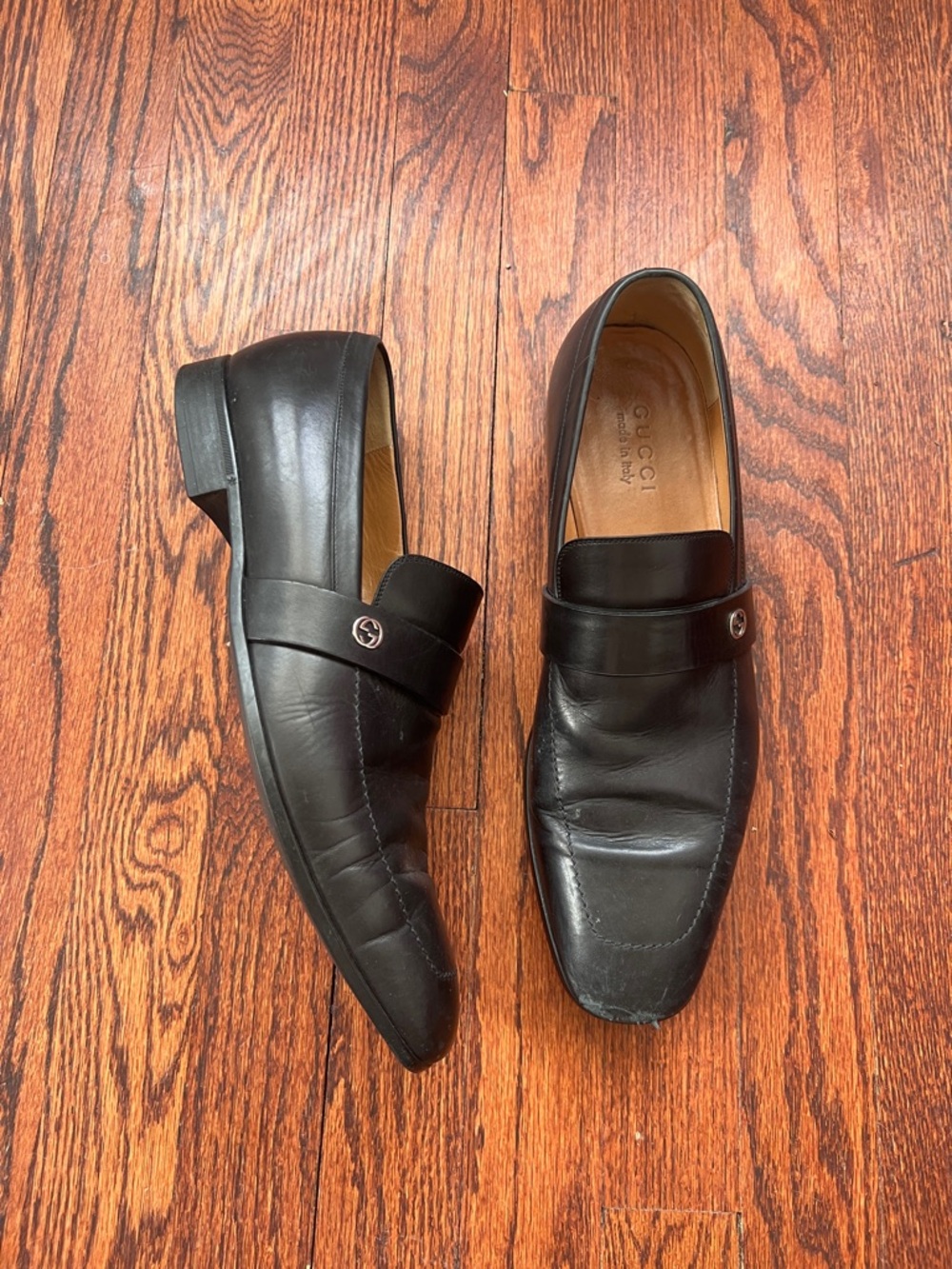 $725 Gucci Leather Driving Loafer Slip Ons Men’s size 9